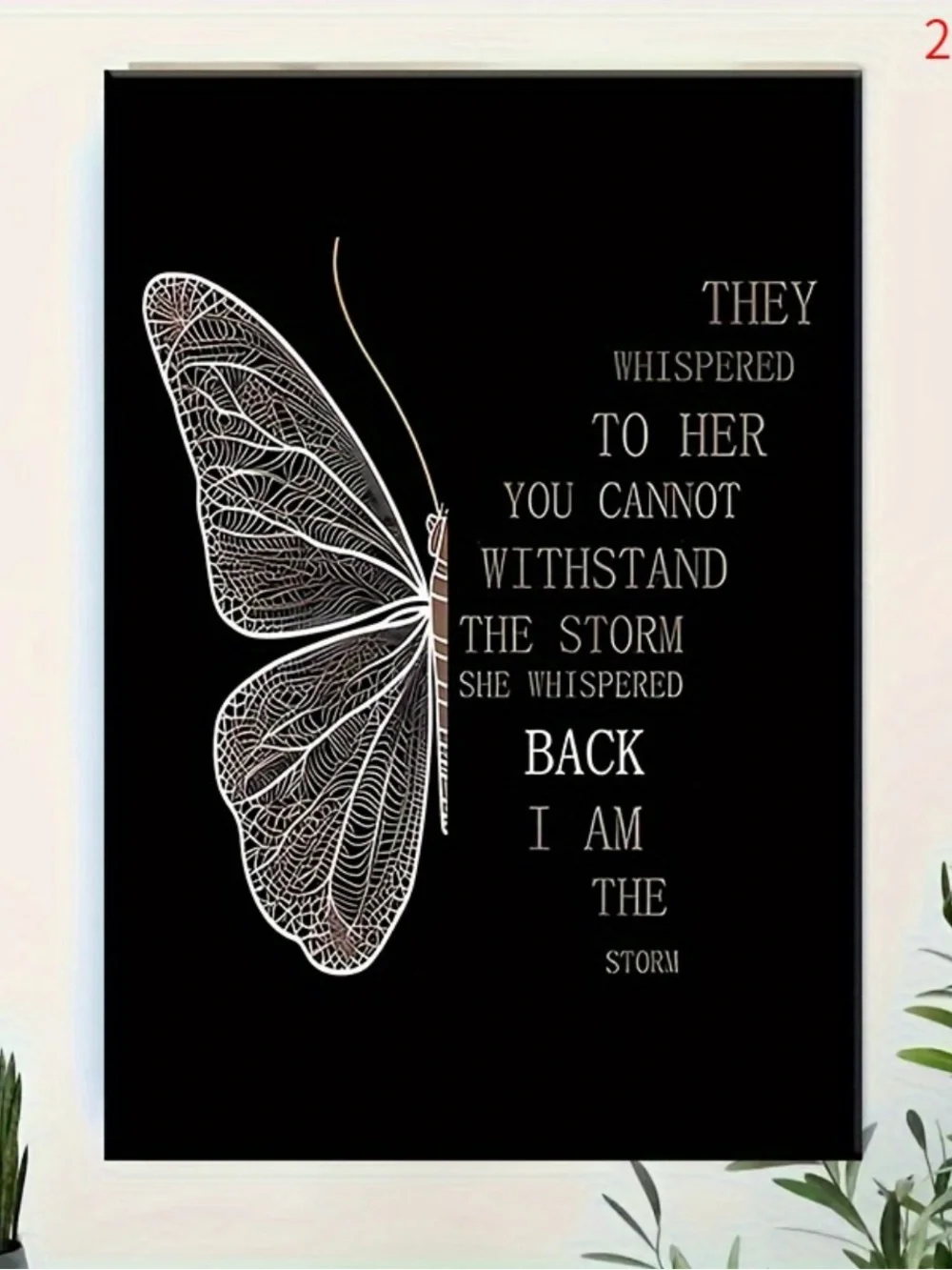 Butterfly Wall Art Quote Print — Black & White